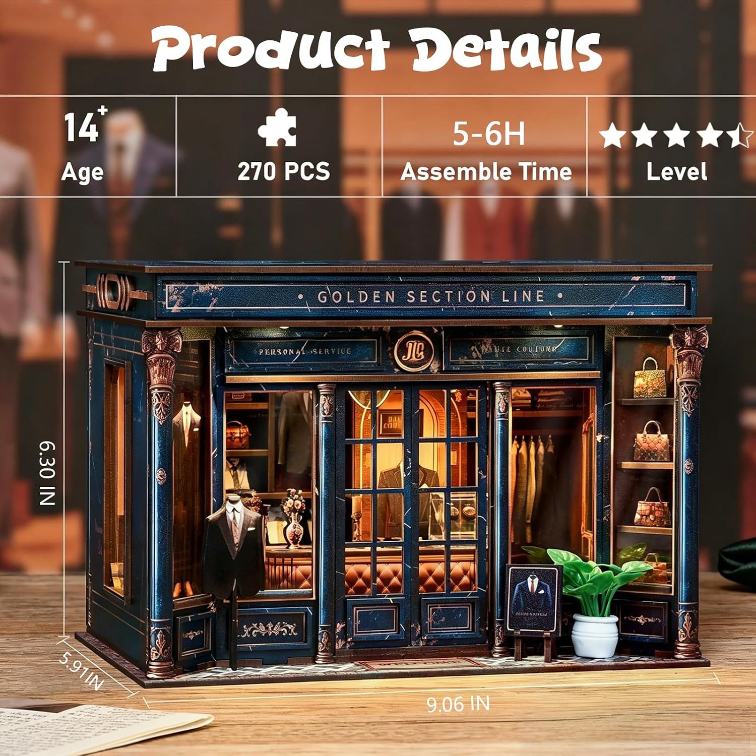 Golden Section Line — DIY Miniature Tailor Shop with LED Light