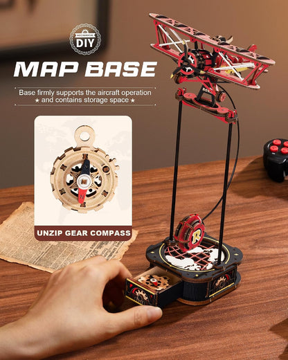 ROKR Gravity Swing Biplane 3D Wooden Puzzle