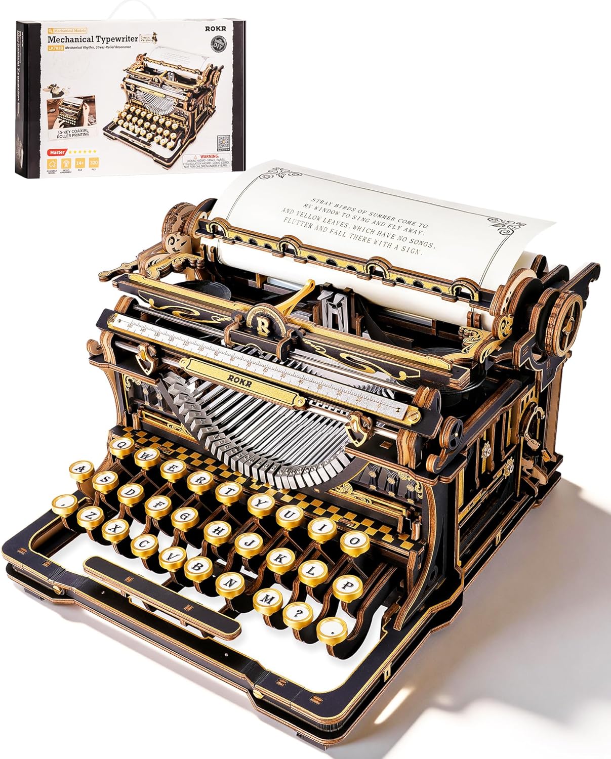 ROKR Mechanical Typewriter (Classic Version) Model Kit