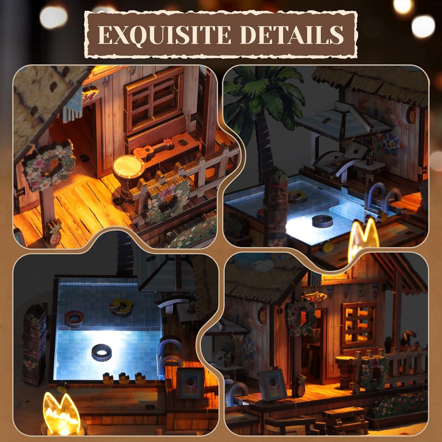 Hawaiian Vacation Beach House DIY Wooden Kit