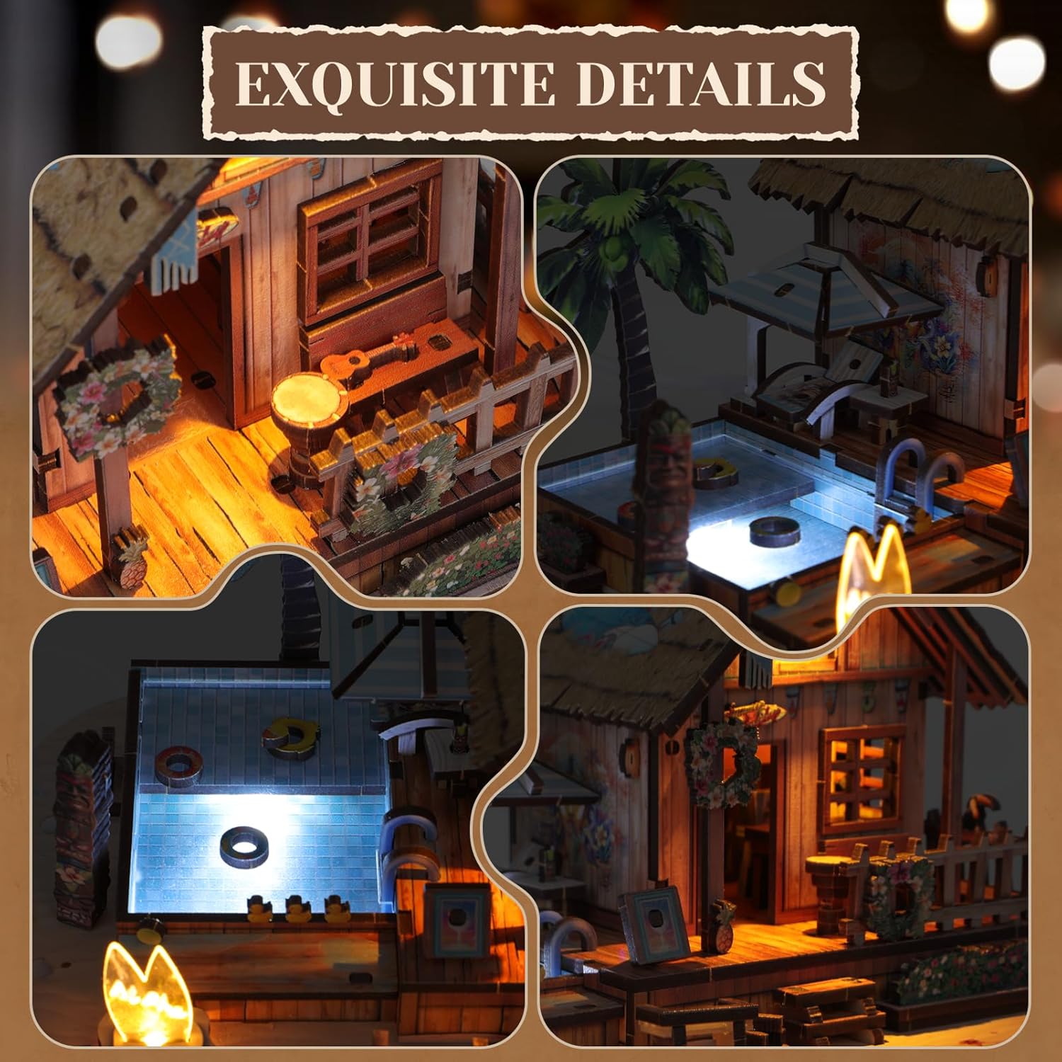 Hawaiian Vacation Beach House DIY Wooden Kit