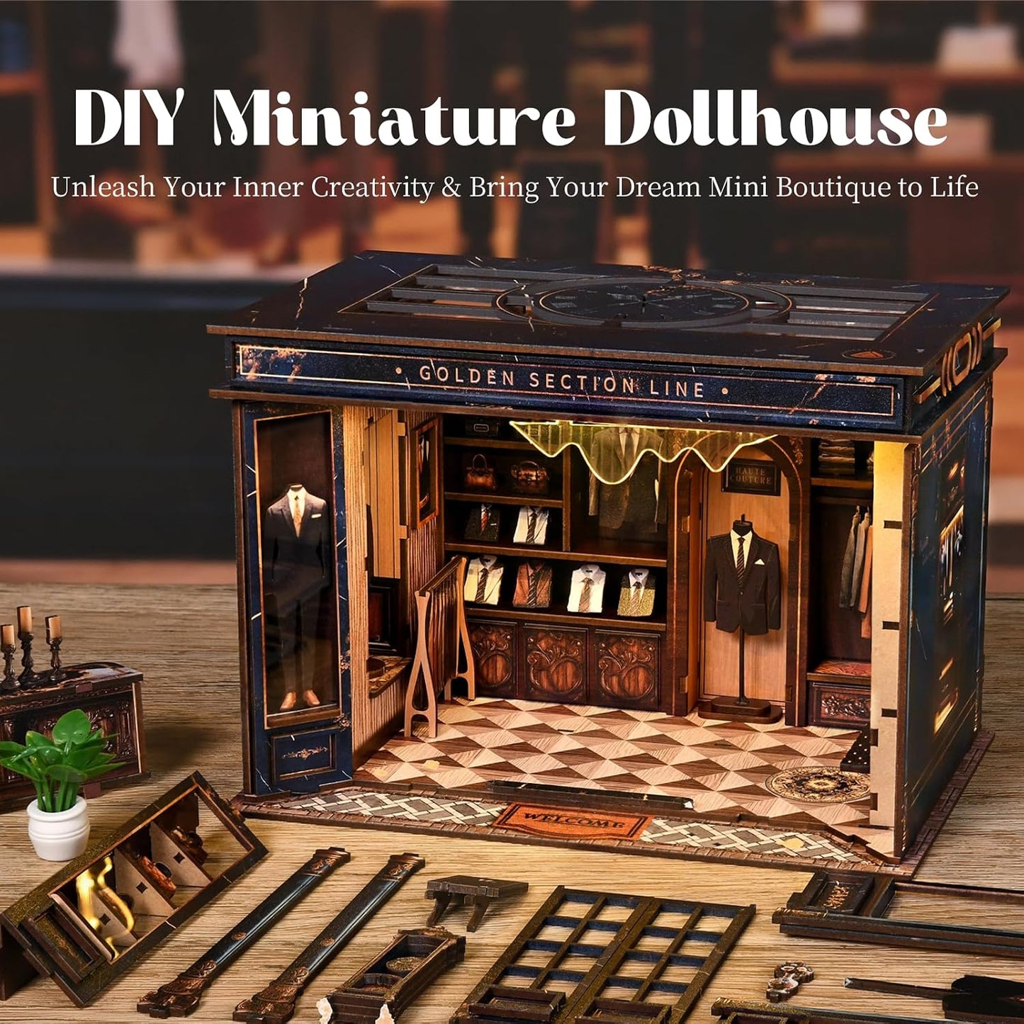 Golden Section Line — DIY Miniature Tailor Shop with LED Light