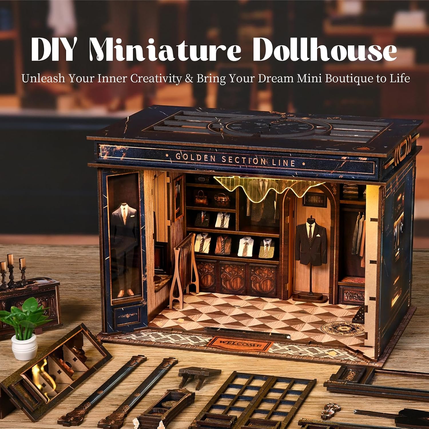 Golden Section Line — DIY Miniature Tailor Shop with LED Light