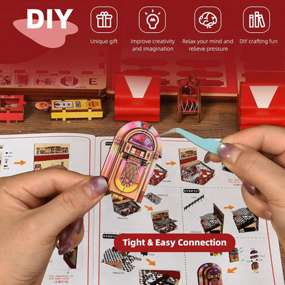 Fifijoy 1950s Diner — DIY Book Nook Kit with LED Light