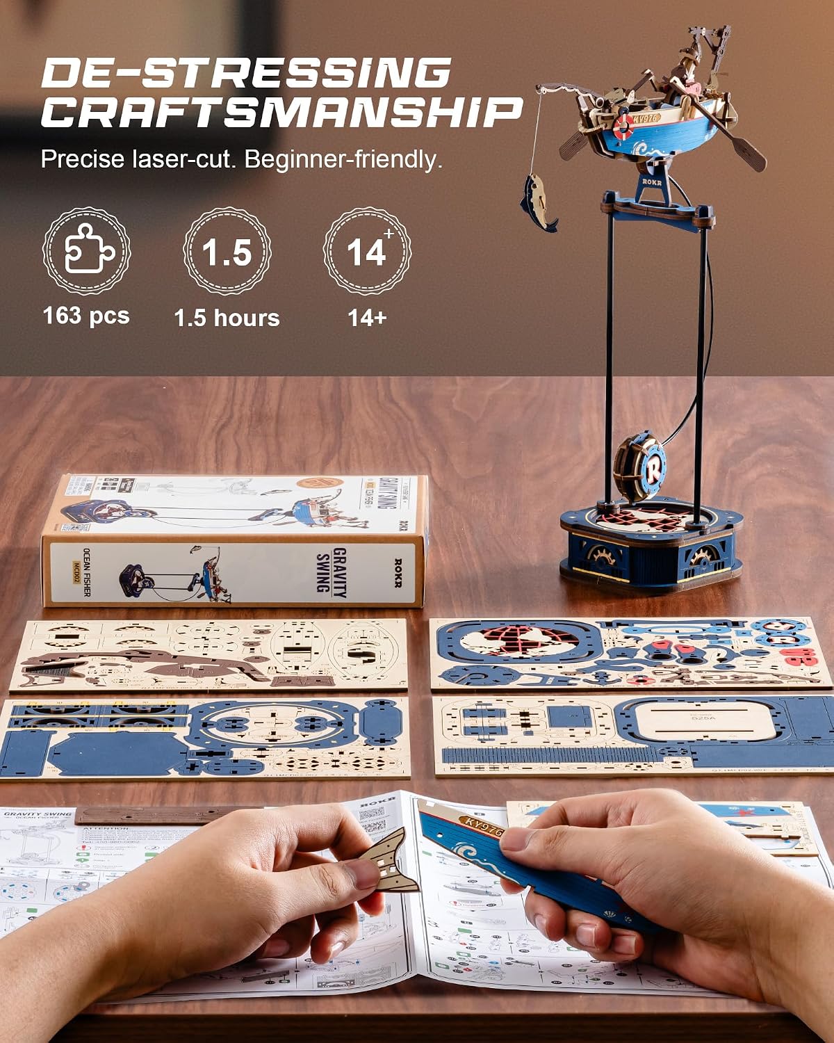 ROKR Ocean Fisher Balance Toy 3D Wooden Puzzle