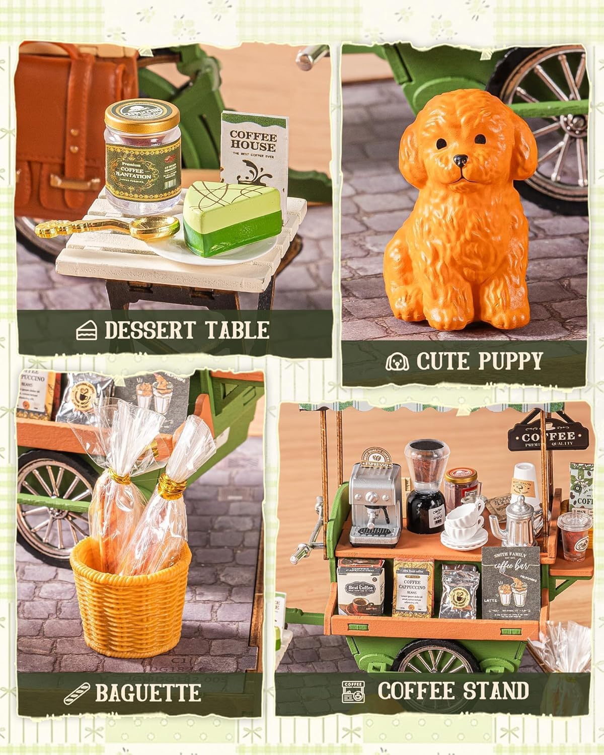 Rolife Aromatic Coffee Cart DIY Miniature Kit
