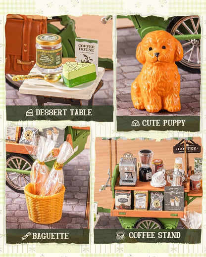 Rolife Aromatic Coffee Cart DIY Miniature Kit