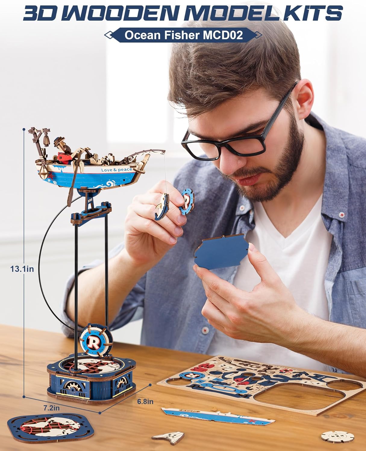 ROKR Ocean Fisher Balance Toy 3D Wooden Puzzle