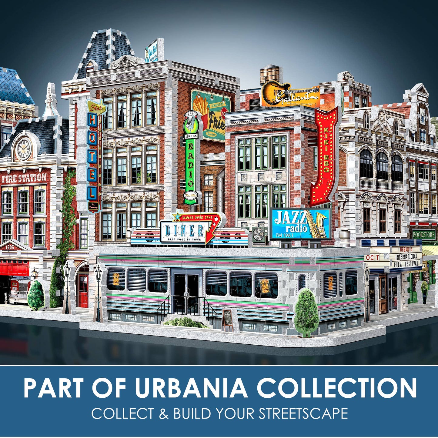 Wrebbit3D Urbania 1950s Diner 3D Puzzle