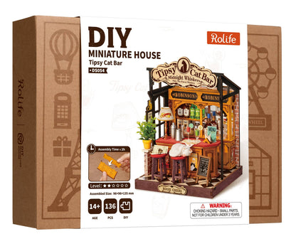 Rolife Tipsy Cat Bar DIY Miniature House Kit