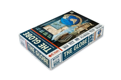 EWA Mechanical Globe 3D Wooden Puzzle with Secret Lockbox