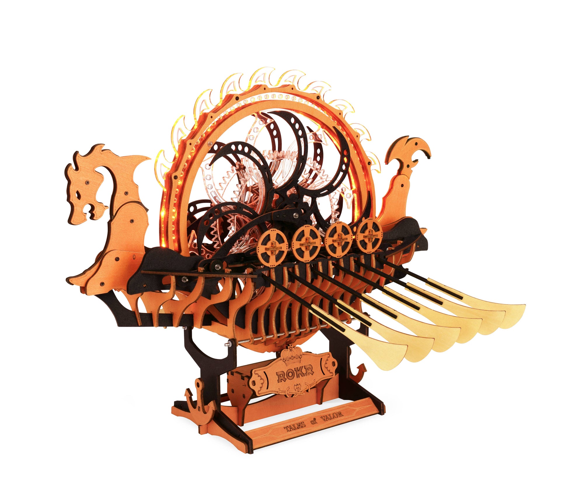ROKR Viking Dragon Ship 3D Wooden Model