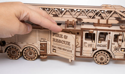 EWA Firetruck Mechanical Wooden Model