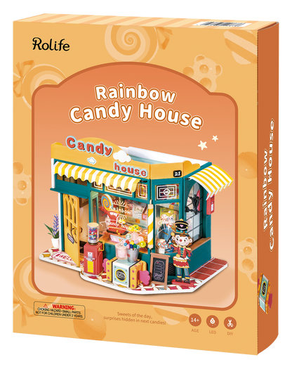 Rolife Rainbow Candy House DIY Miniature House Kit