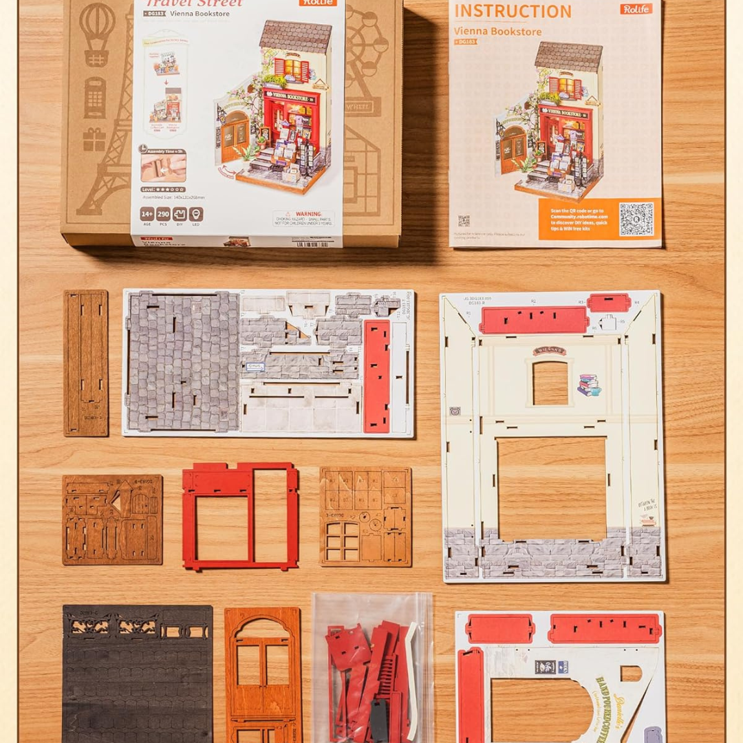 Rolife Vienna Bookstore DIY Book Nook