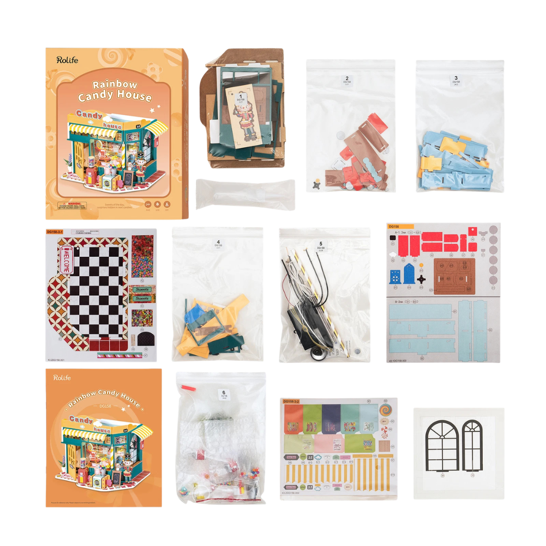 Rolife Rainbow Candy House DIY Miniature House Kit