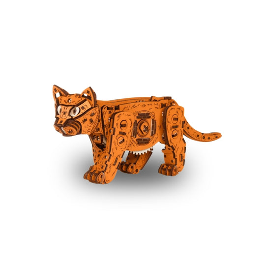 EWA Ginger Kitten Mechanical Wooden Kit with Spring Motor