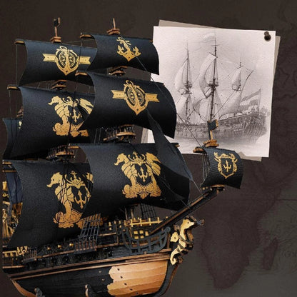 ROKR Seahorse Barque 3D Wooden Ship Puzzle