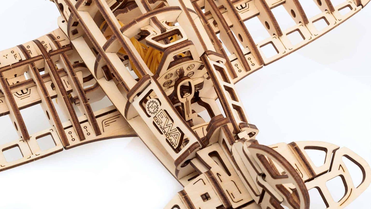 EWA Airplane Mechanical Wooden Model