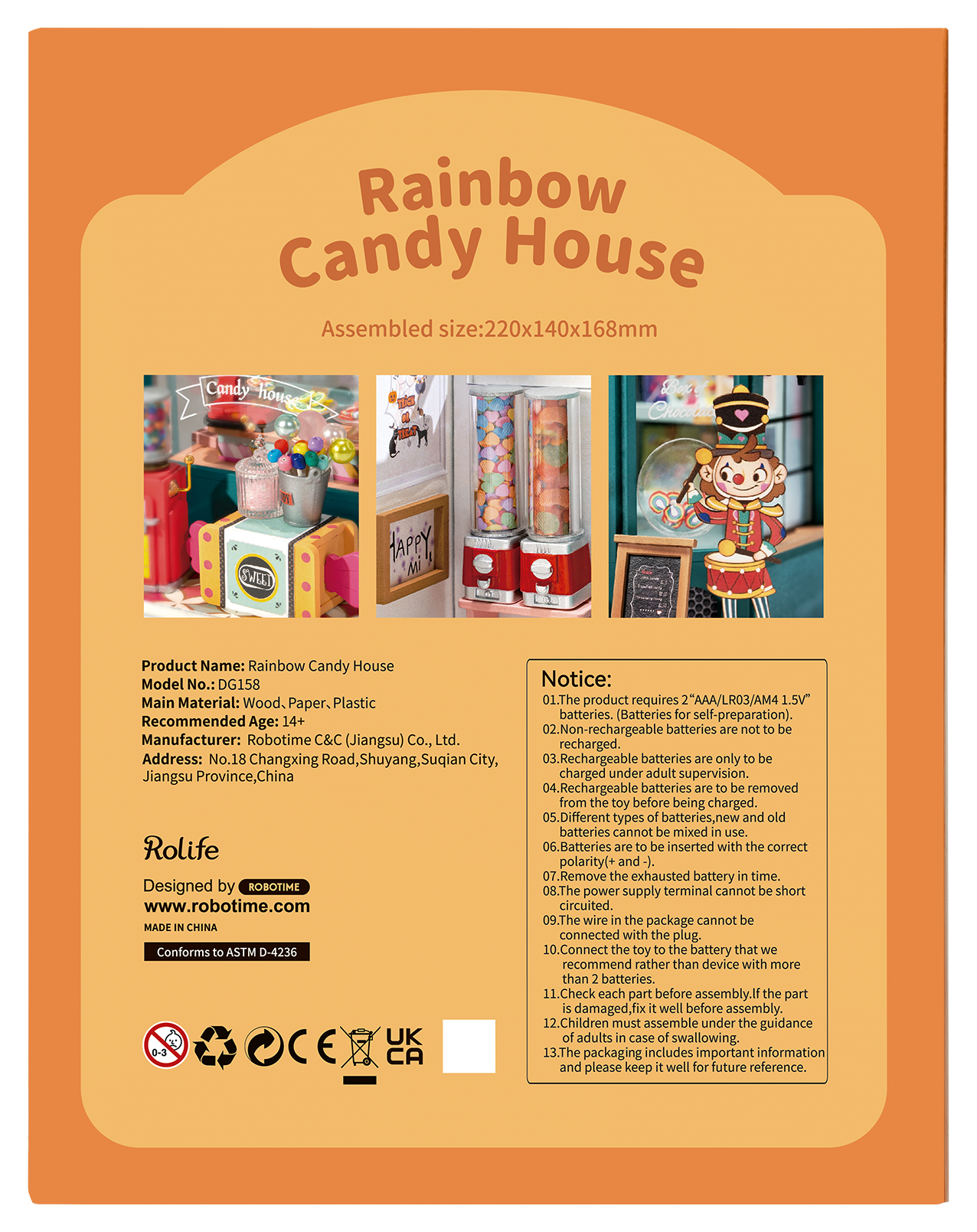 Rolife Rainbow Candy House DIY Miniature House Kit