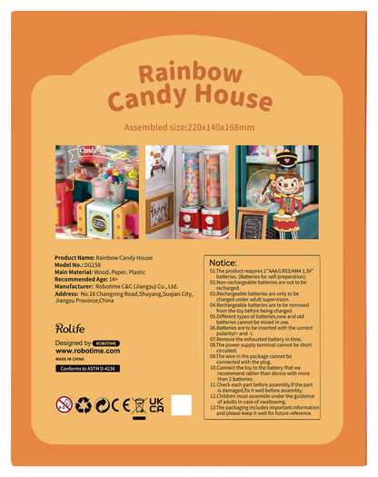 Rolife Rainbow Candy House DIY Miniature House Kit