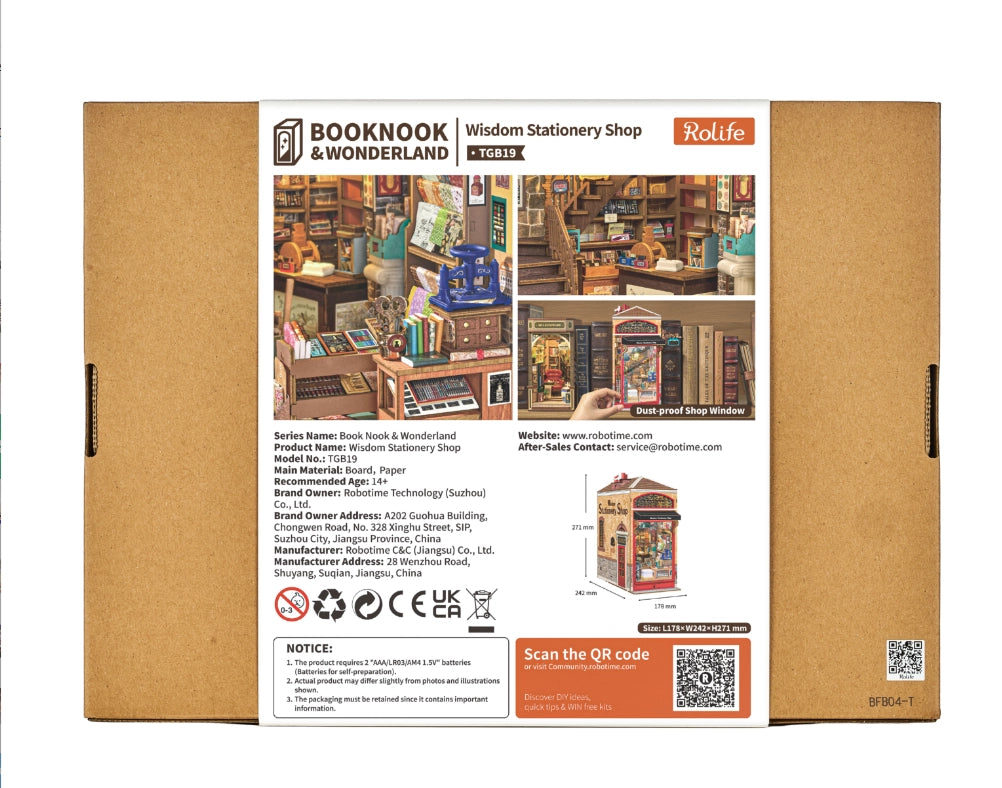 Rolife Wisdom Stationery Shop Book Nook Kit