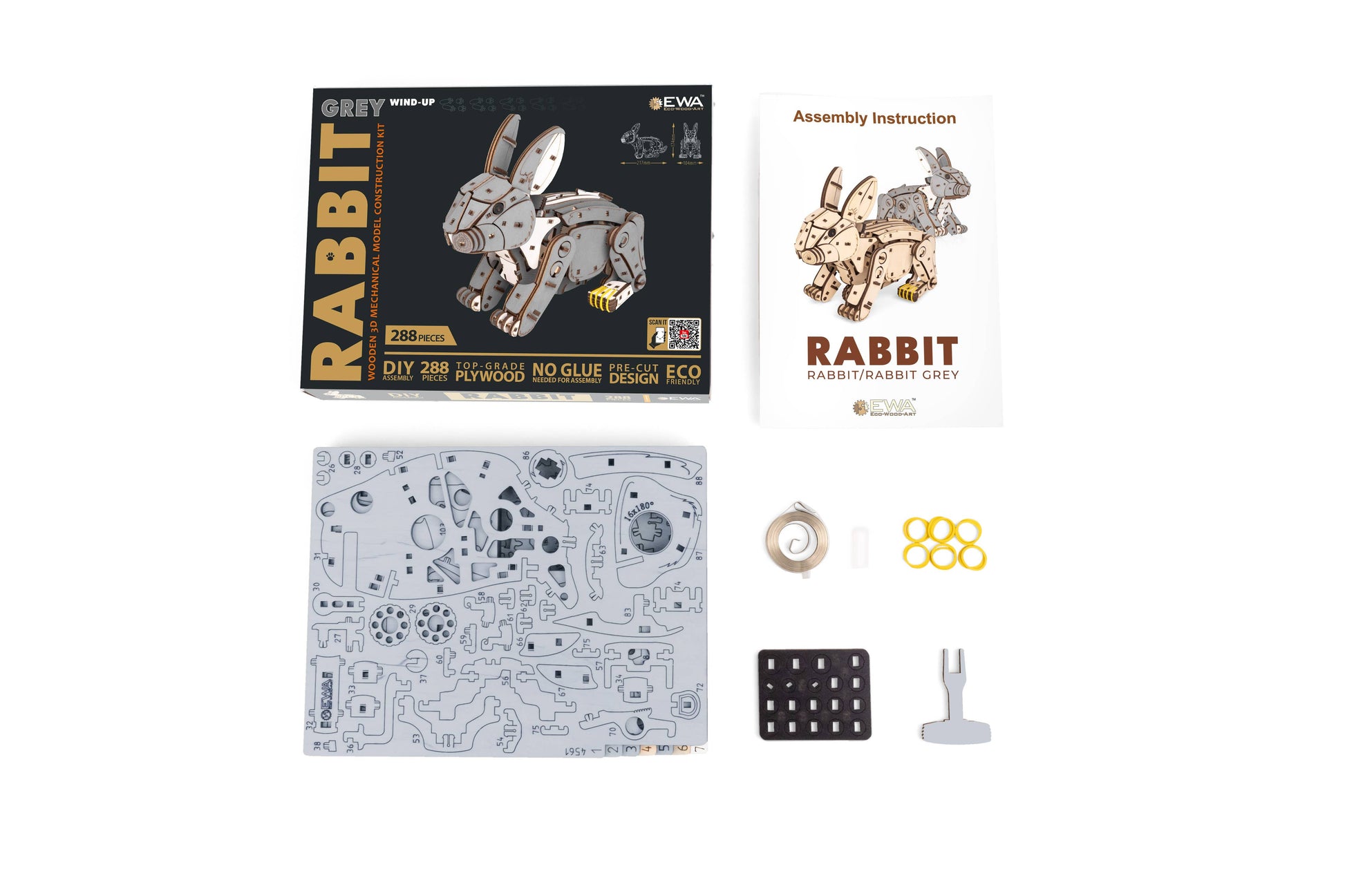 EWA Mechanical Wooden Rabbit Mechanical Kit