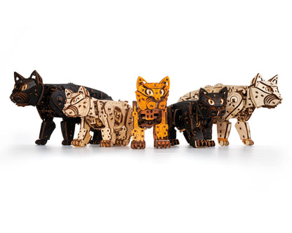 EWA Ginger Kitten Mechanical Wooden Kit with Spring Motor