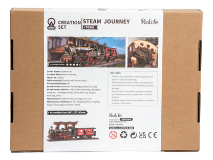 Rolife Steam Journey Train Wooden Model Kit