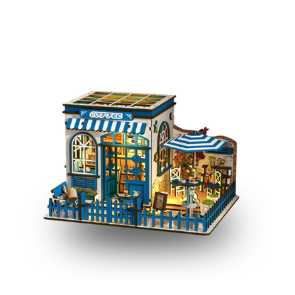 Santorini Sun Café — DIY Book Nook Kit with LED Light
