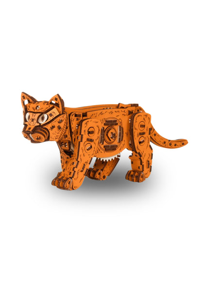 EWA Ginger Kitten Mechanical Wooden Kit with Spring Motor