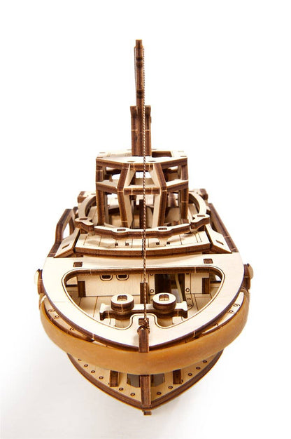 Ugears Tugboat | Self-Propelled 3D Wooden Boat Puzzle