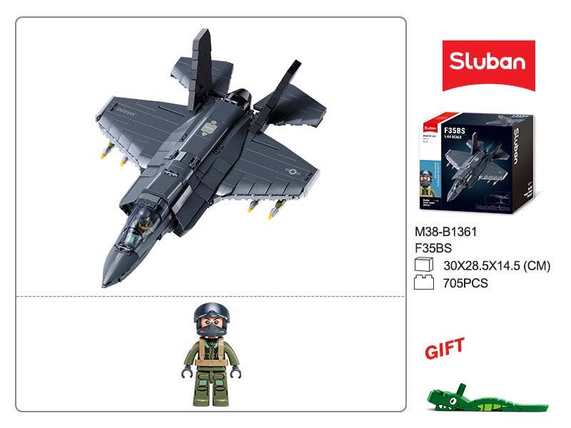 Sluban F-35 Fighter Jet Building Brick Set