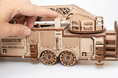 EWA Firetruck Mechanical Wooden Model