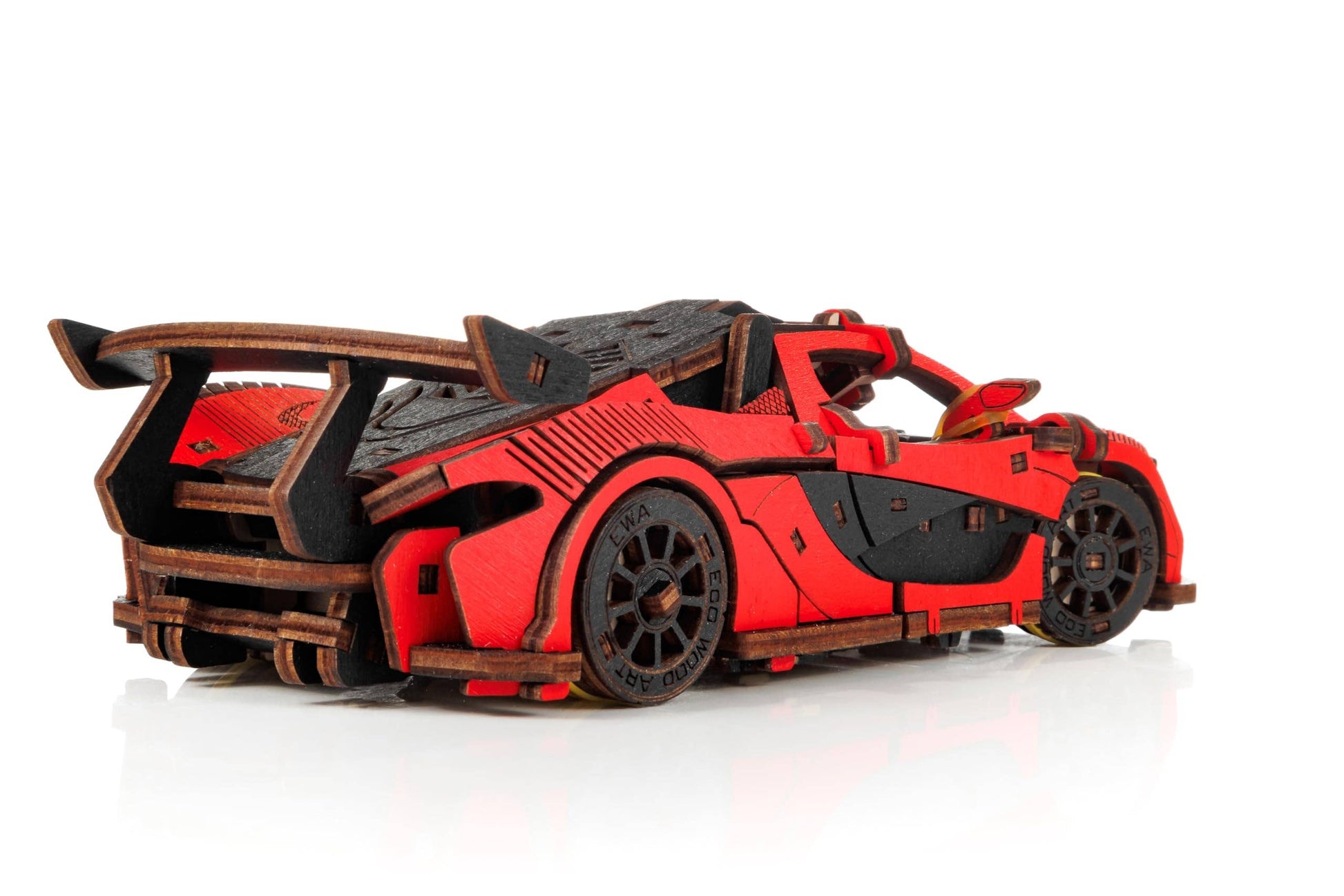 EWA Racing Car (Red) Mechanical Wooden Model
