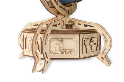 EWA Mechanical Globe 3D Wooden Puzzle with Secret Lockbox