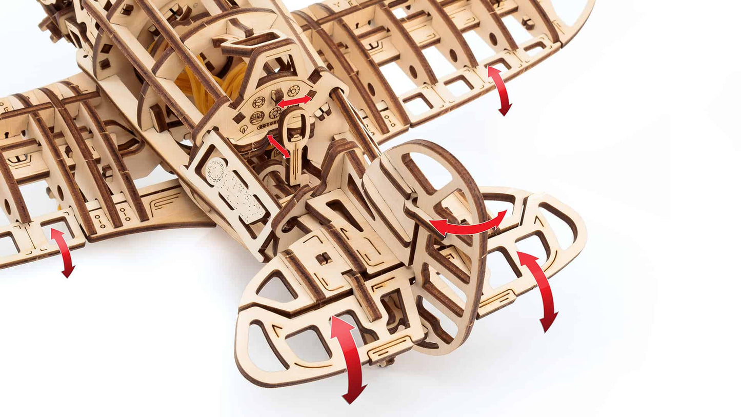 EWA Airplane Mechanical Wooden Model