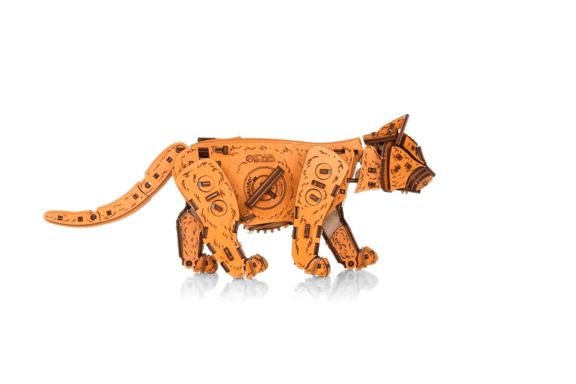 EWA Ginger Kitten Mechanical Wooden Kit with Spring Motor