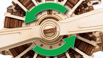 EWA Airplane Mechanical Wooden Model