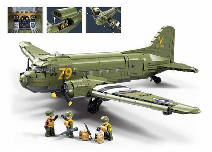 Sluban C-47 WWII Troop Carrier Building Brick Set