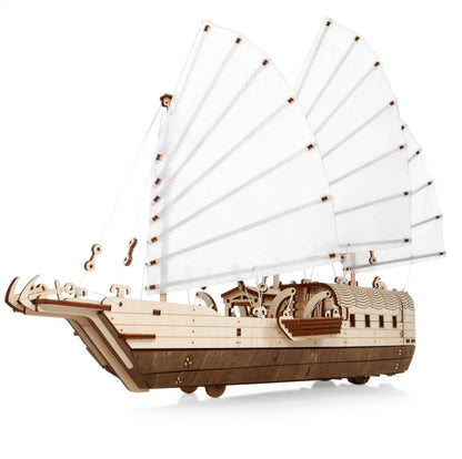 EWA Djong Mechanical Wooden Boat Model