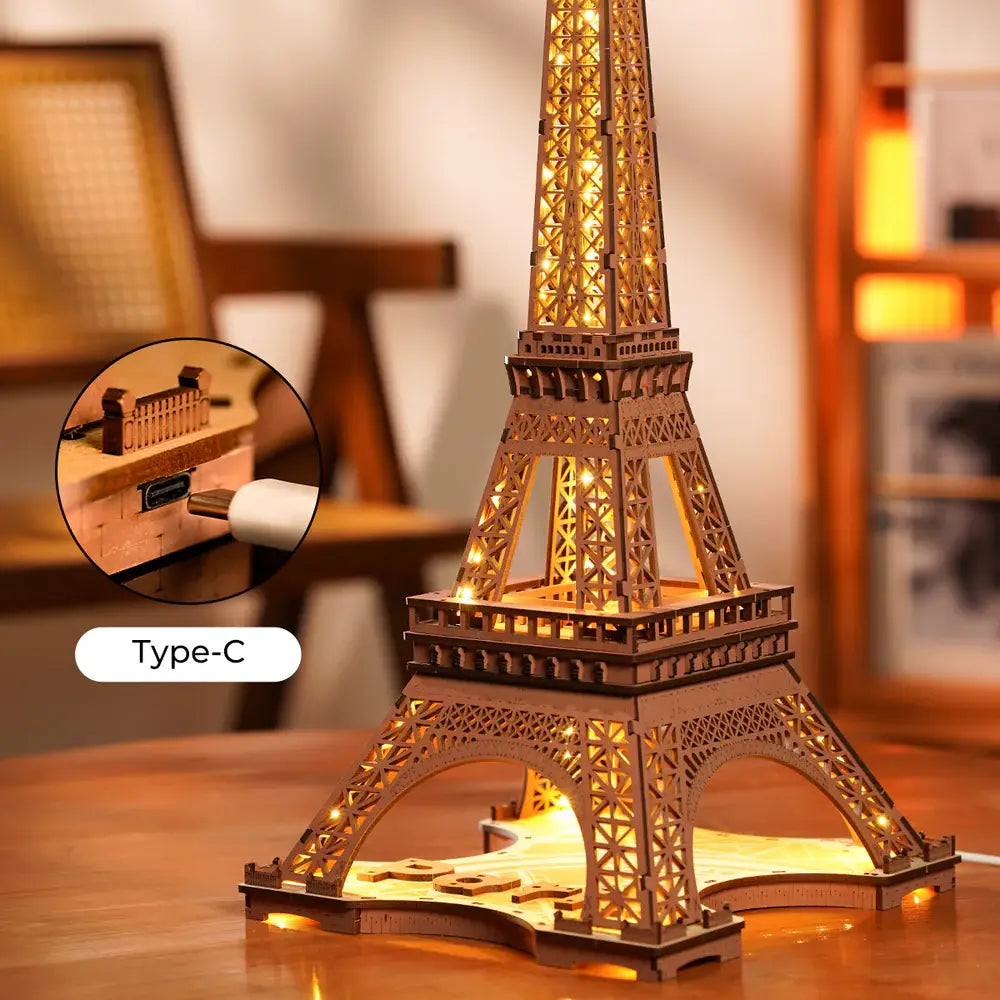 Rolife Night of the Eiffel Tower Wooden Model