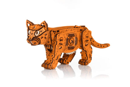 EWA Ginger Kitten Mechanical Wooden Kit with Spring Motor