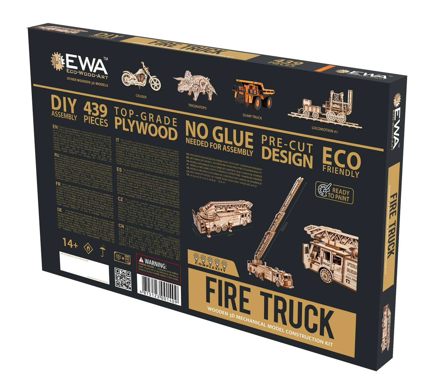 EWA Firetruck Mechanical Wooden Model