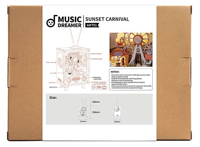 Rolife Sunset Carnival Music Box