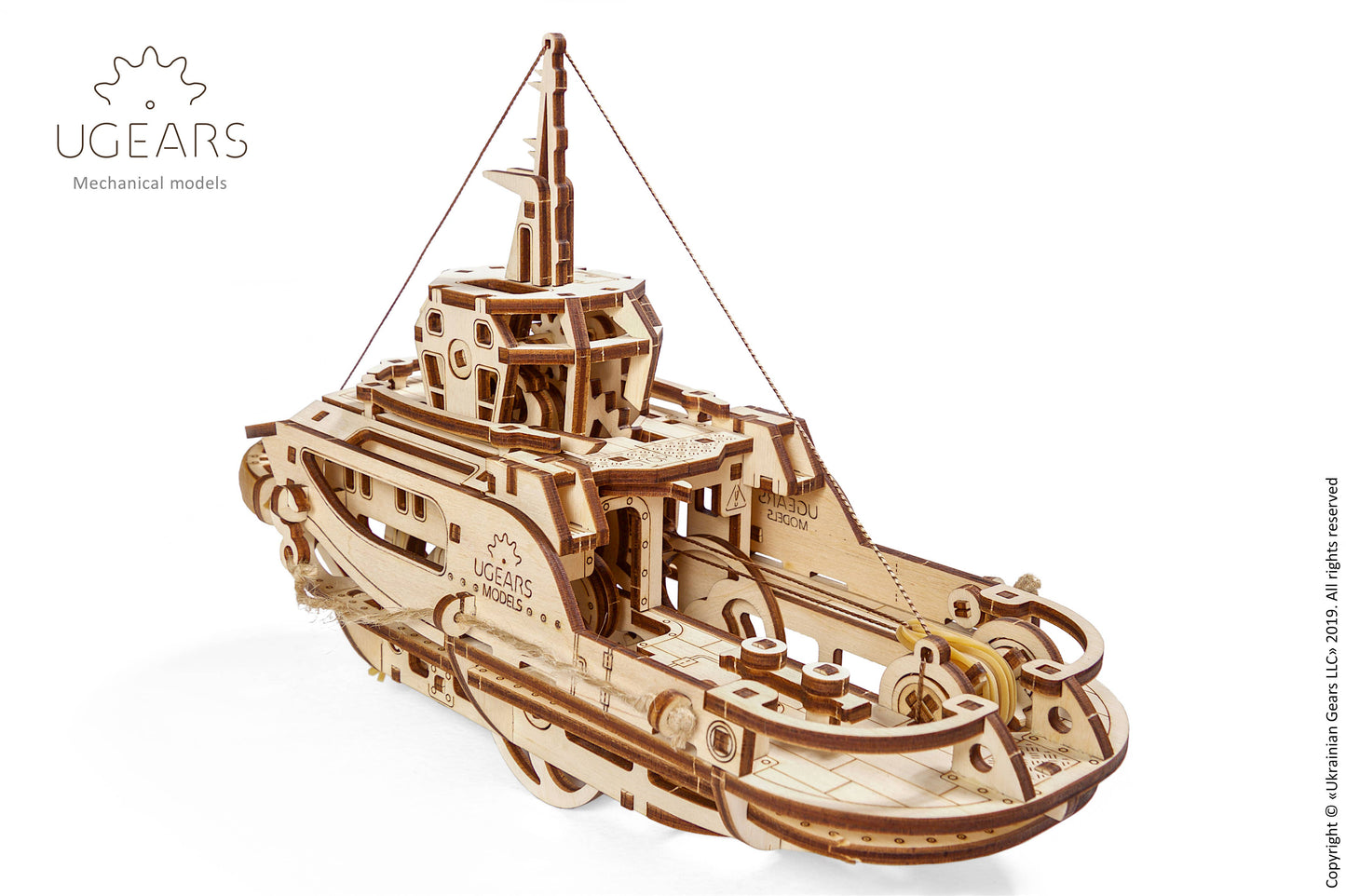Ugears Tugboat | Self-Propelled 3D Wooden Boat Puzzle