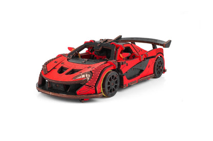 EWA Racing Car (Red) Mechanical Wooden Model