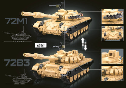 Sluban T-72B3 Main Battle Tank Building Brick Set