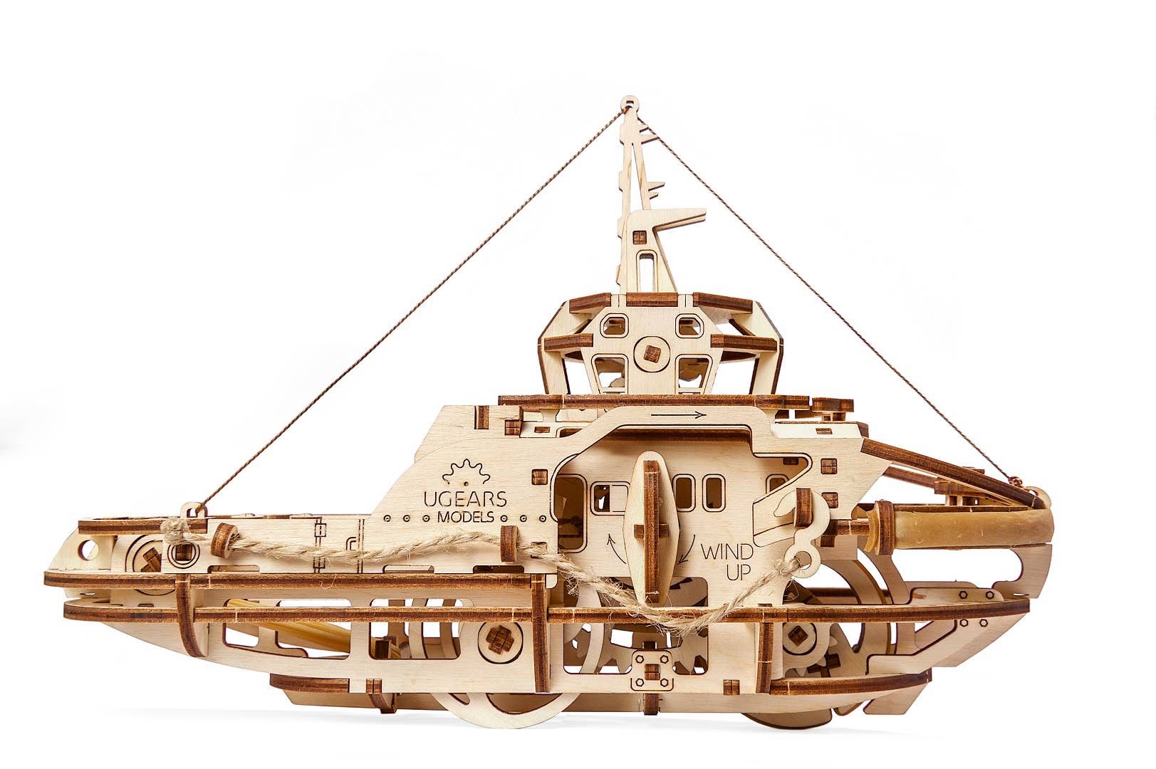 Ugears Tugboat | Self-Propelled 3D Wooden Boat Puzzle