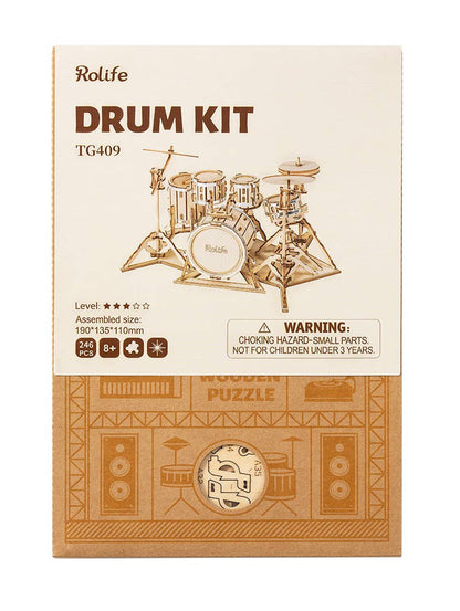 Rolife Drum Kit 3D Wooden Puzzle